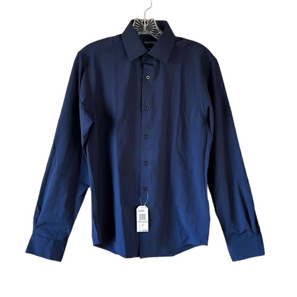NEW Nautica Mens Navy Blue Shirt